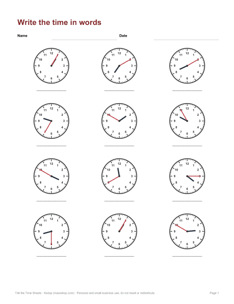 Preview of the first page of Time in words (PDF)